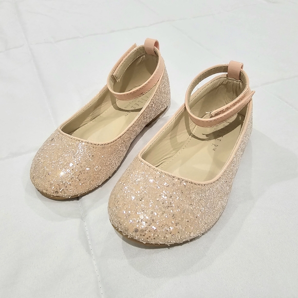 Kailee P Wedding Mini Me Dusty-pink Glitter Ballet Flats - Size Toddler 9 - Picture 1 of 7